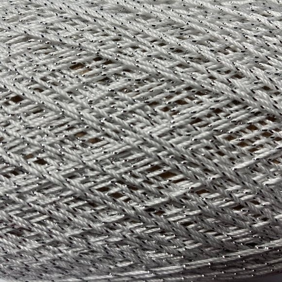 4 Aunt Lydia Metallic Crochet Thread White Silver - Picture 1 of 10